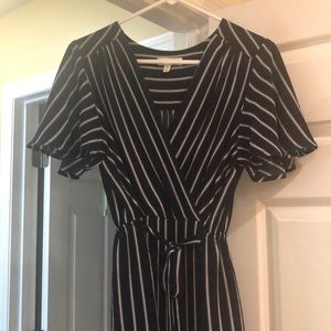 Navy & White Striped Dress